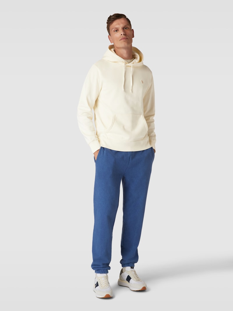 Hoodie mit Label-Stitching in sand