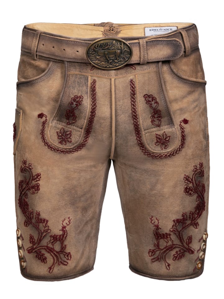 Edelnice Kurze Wildbock Lederhose Emil in dunkelbraun günstig kaufen