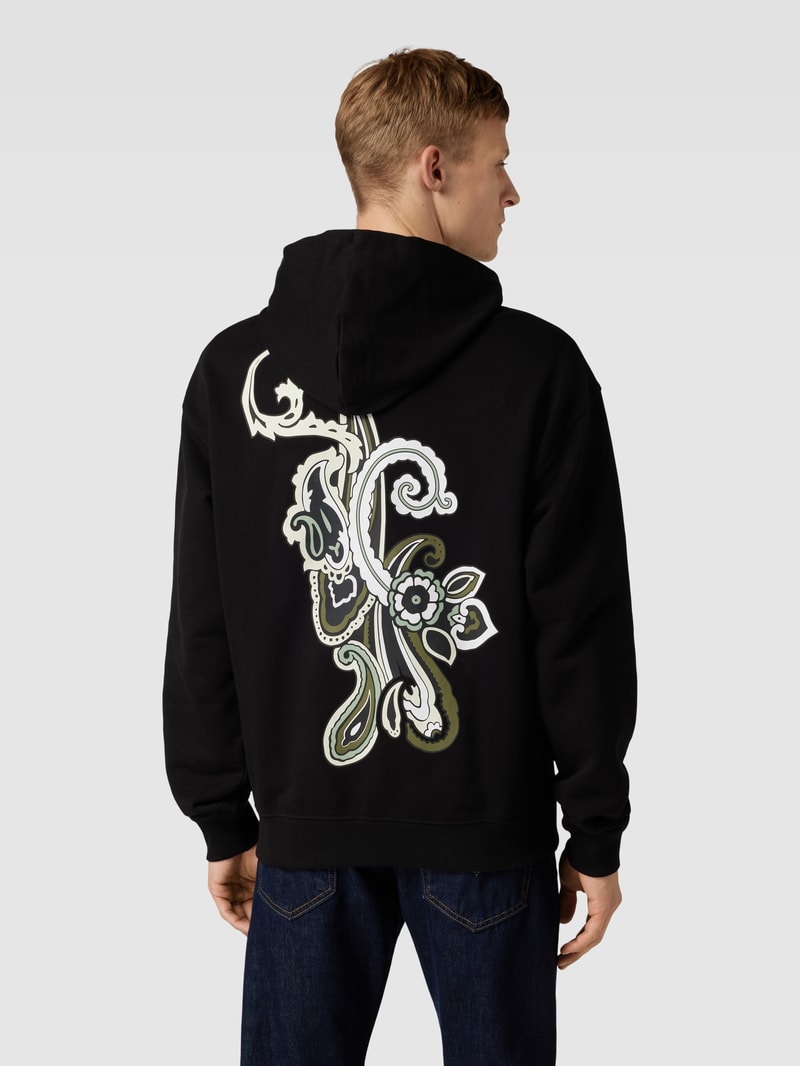 Hoodie mit Motiv-Print Modell 'Dolias' in schwarz