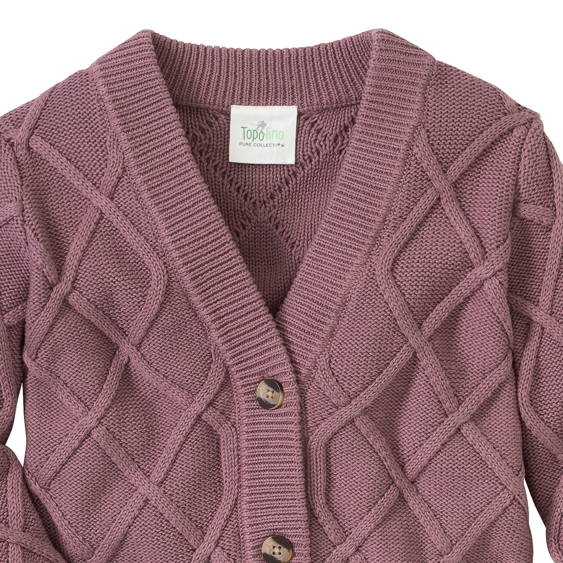 Mädchen Strickjacke mit Zopfstrickmuster