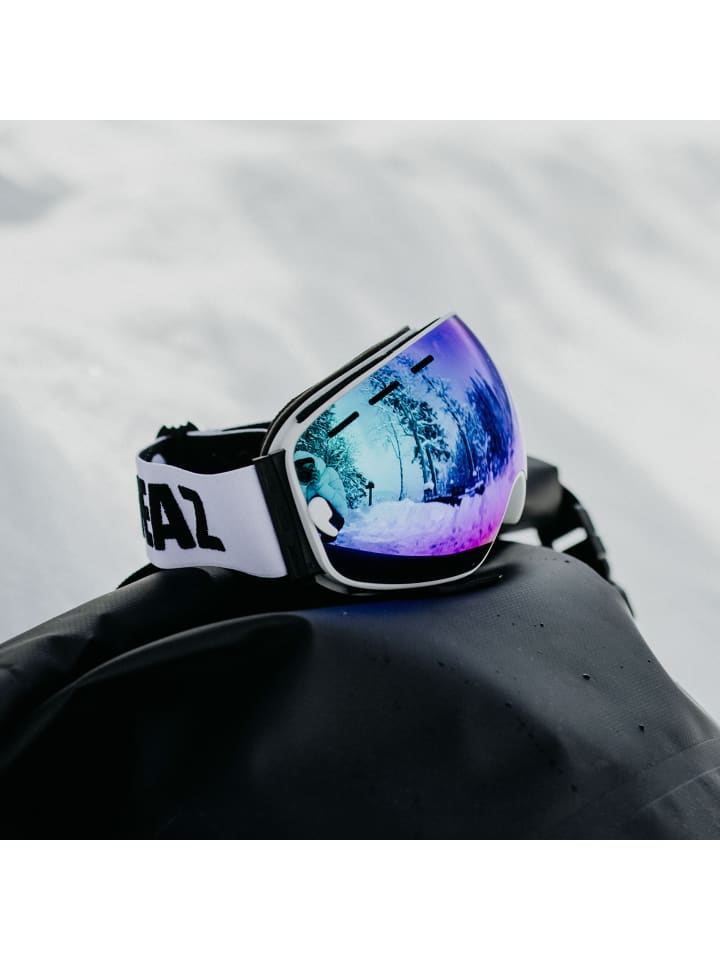 YEAZ XTRM-SUMMIT Ski- Snowboardbrille verspiegelt in weiß günstig kaufen onesize