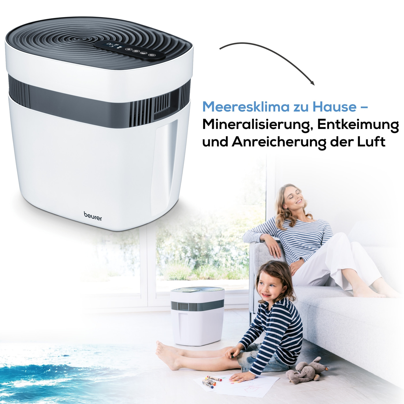 Beurer maremed® Meeresklimagerät-Meeresklimagerät mit Luftbefeuchtung & -reinigung für eine verbesserte Atmung