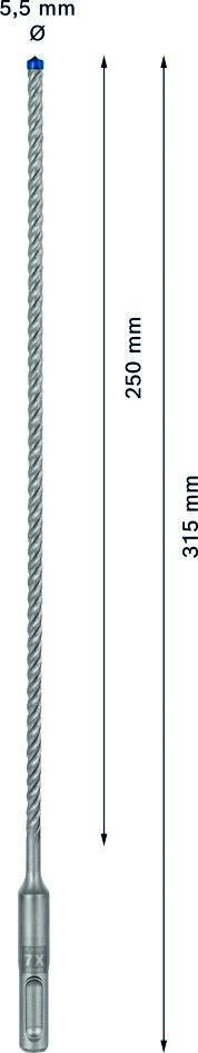 Příslušenství Bosch Blue 2608900069 Expert SDS plus-7X Příklepová vrtačka 5,5 x 250 x 315 mm