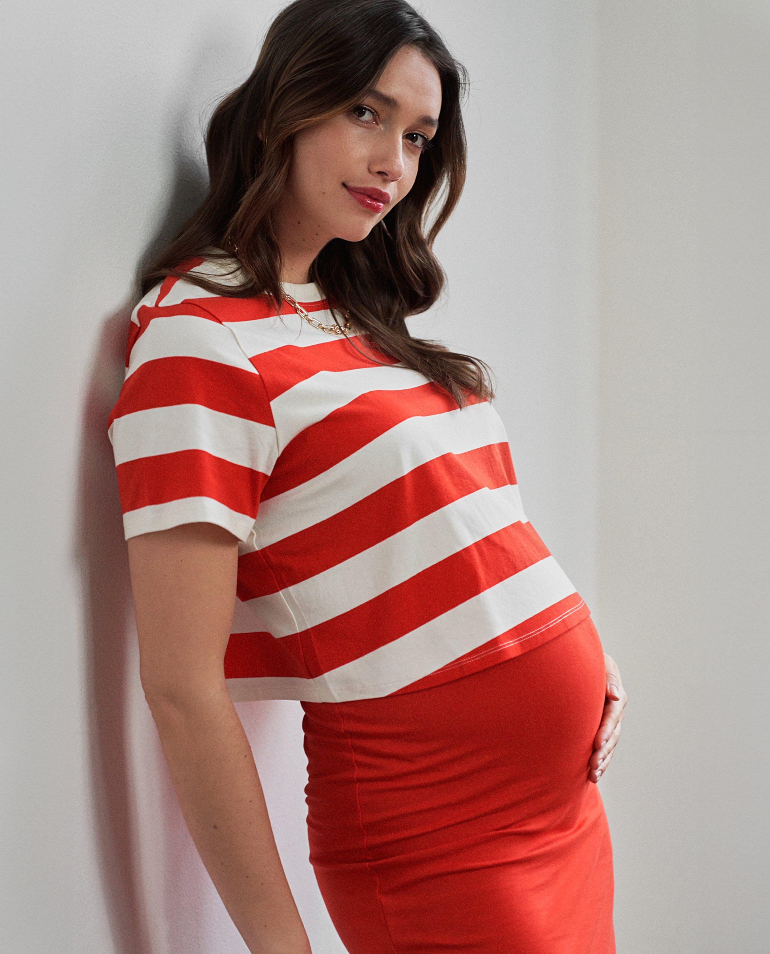 Tricou maternitate cu dungi albe Atelier Maman