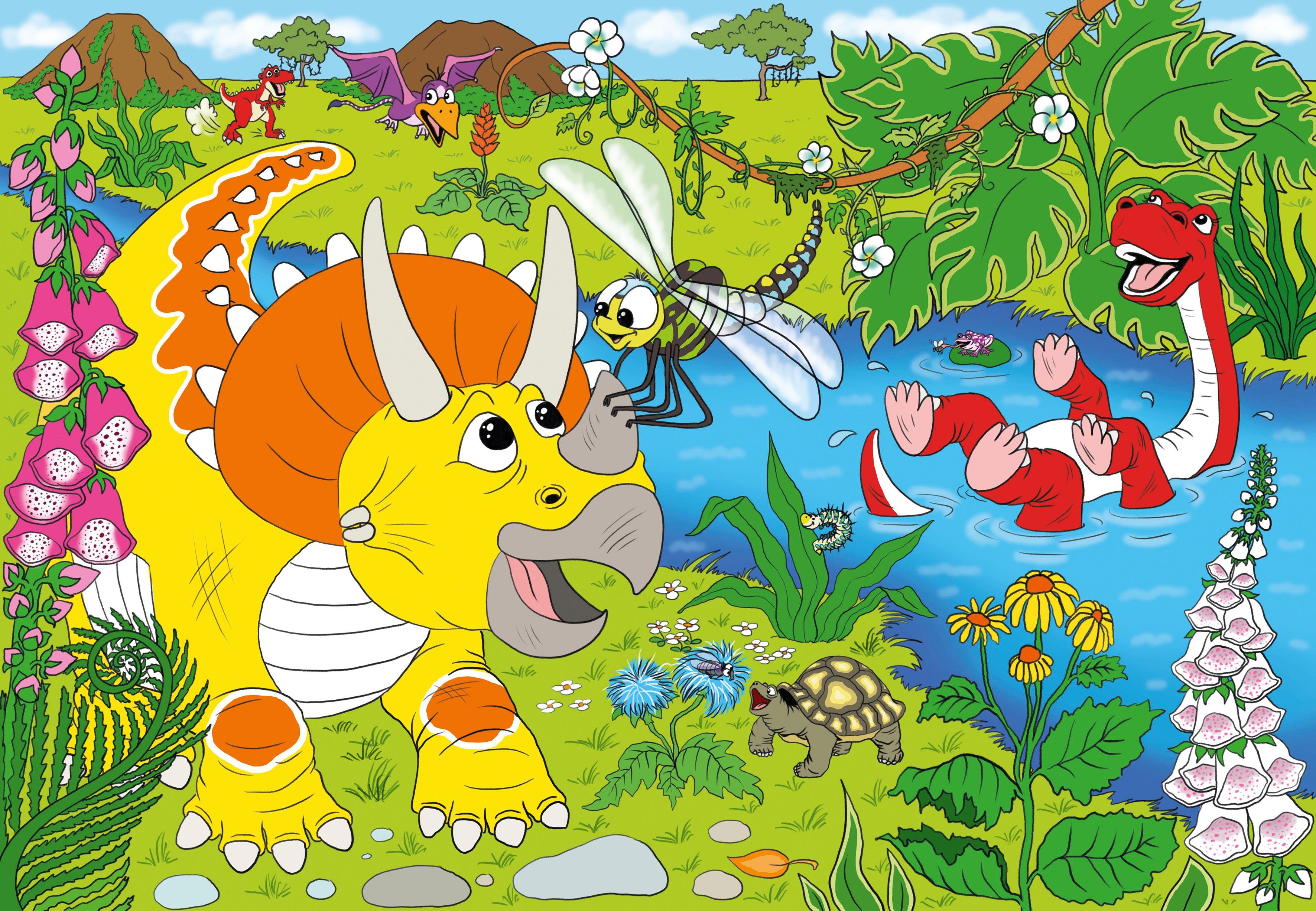 Noris Puzzle XXL Puzzle Dinosaurier, 45 Puzzleteile
