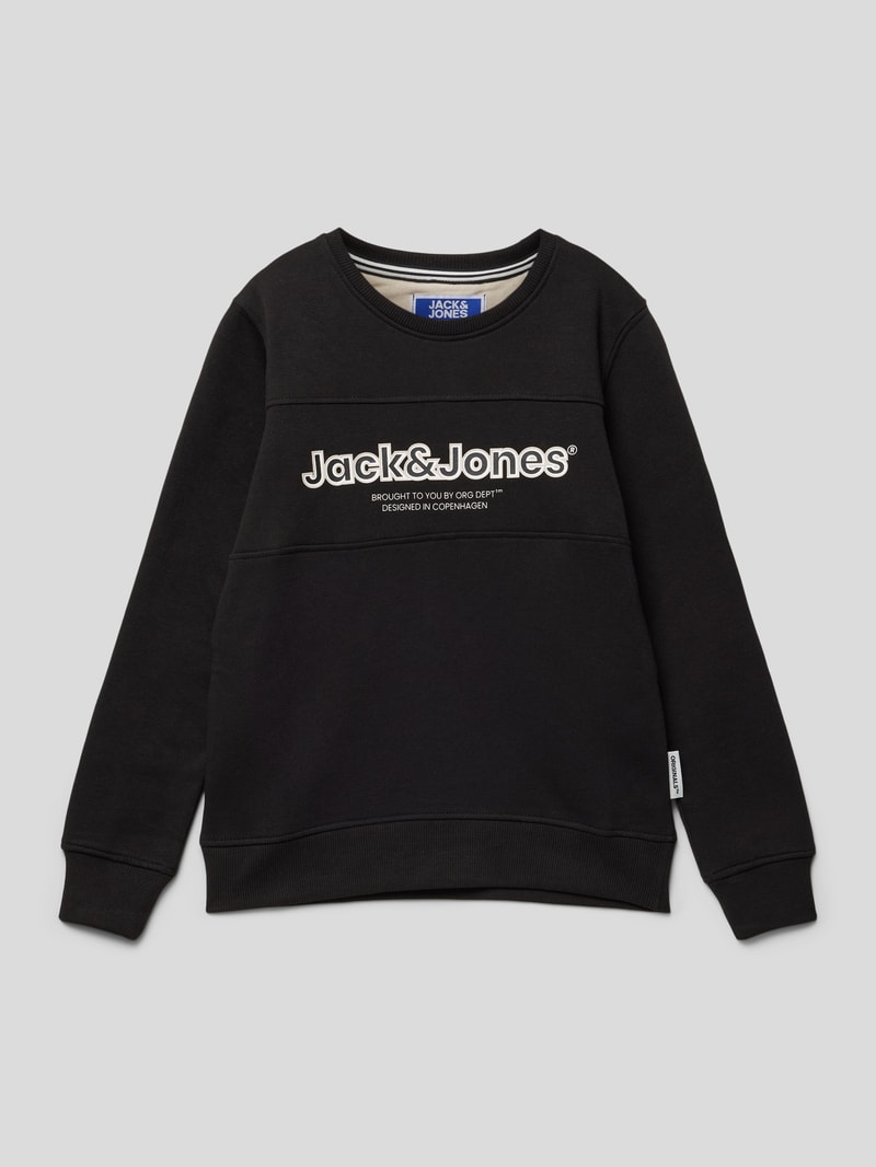 Sweatshirt mit Label-Print Modell 'JORLAKEWOOD' in schwarz