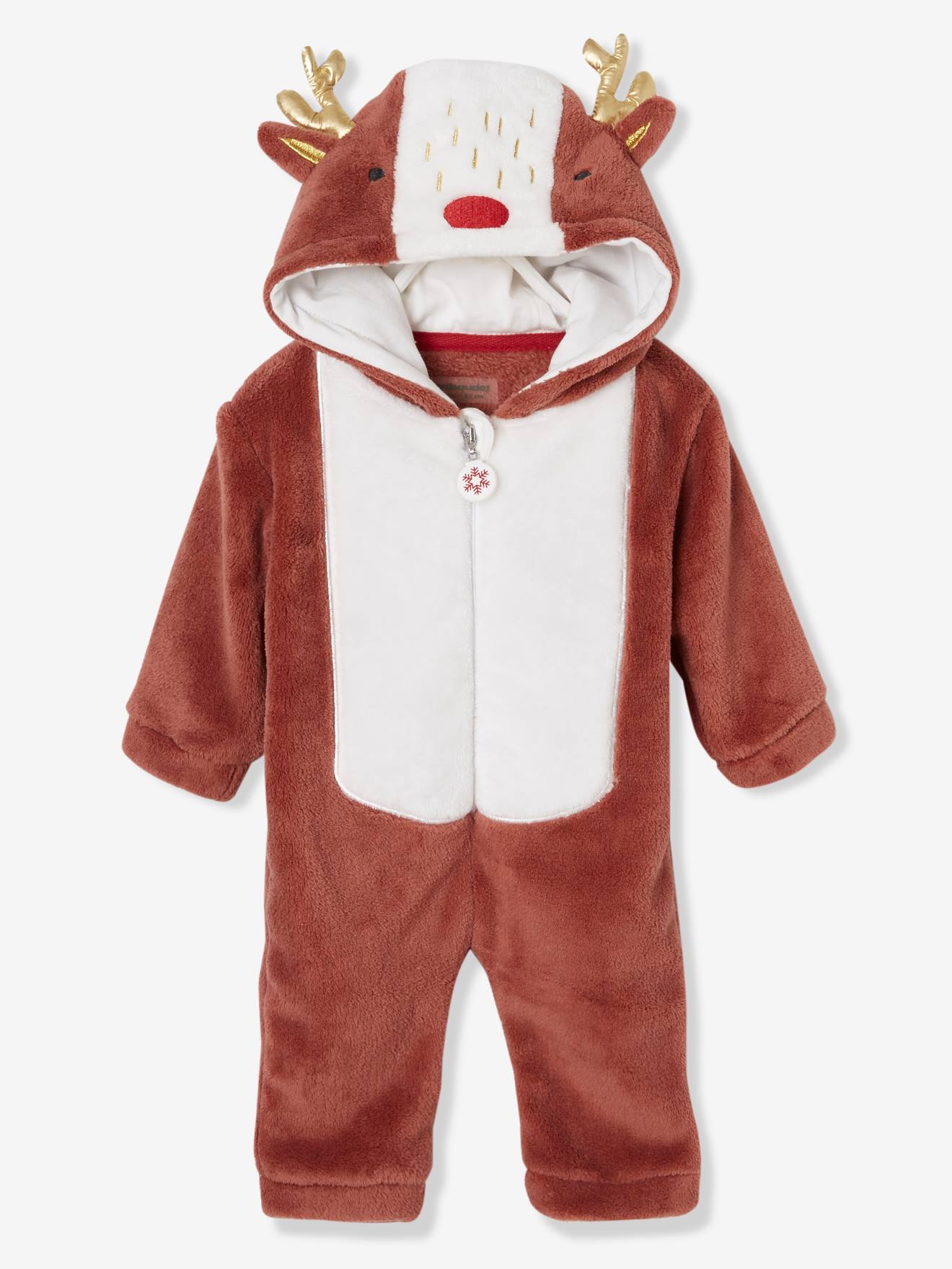 Combinaison bébé esprit renne de Noël moka