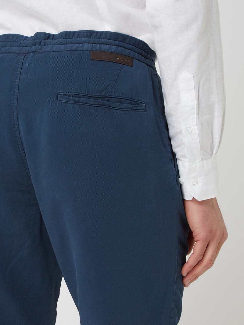 Shorts mit Leinen-Anteil in marineblau