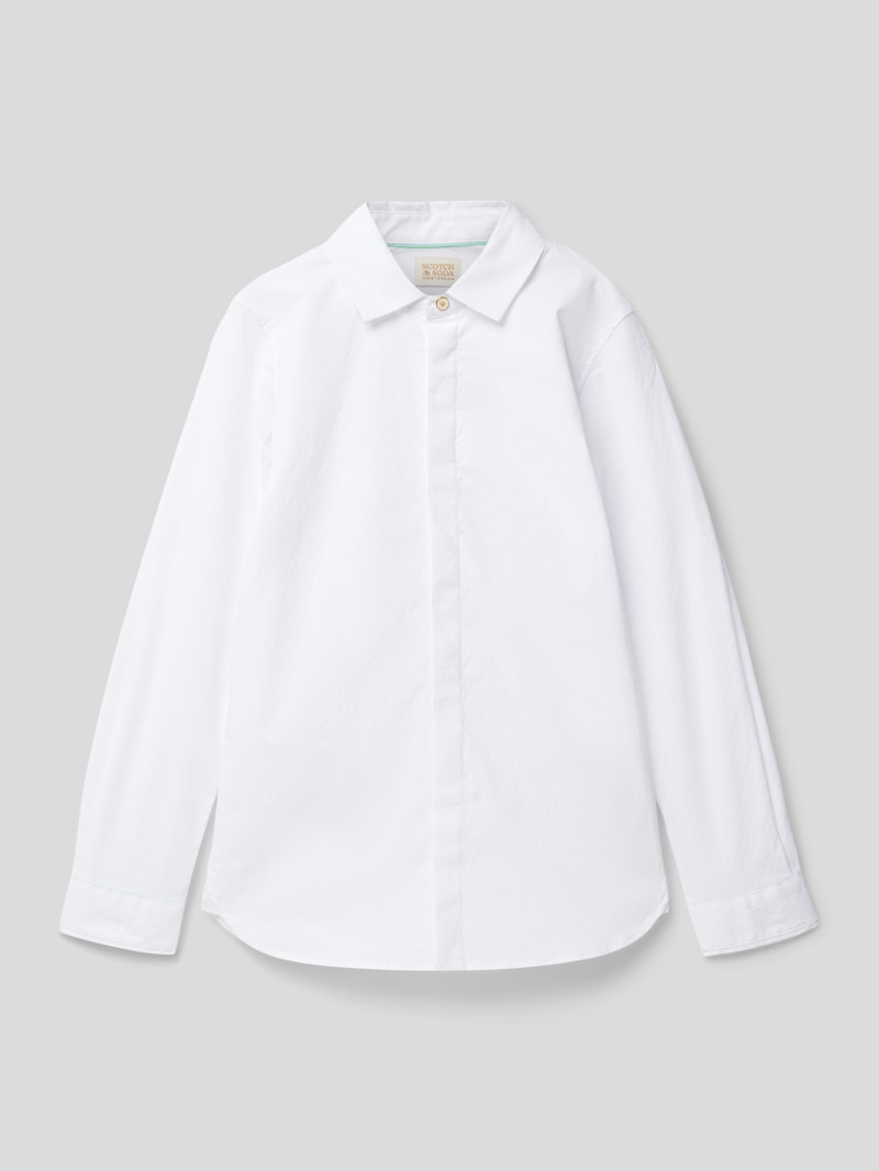 Bluse mit verdeckter Knopfleiste in weiß