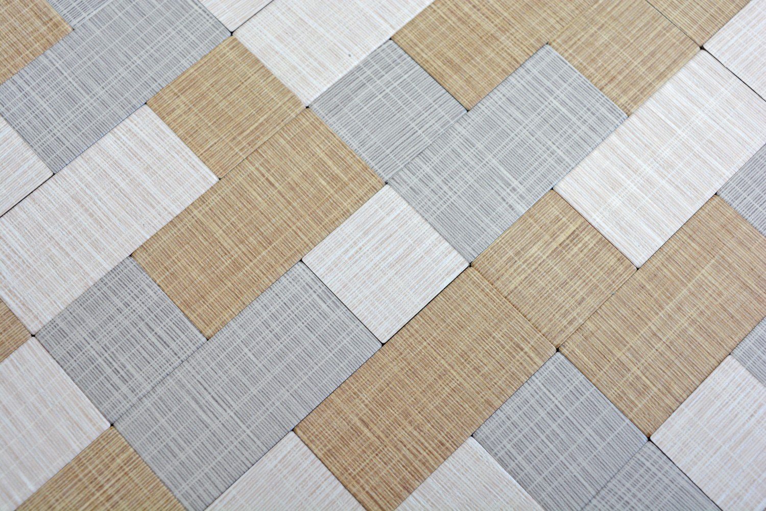 Mosani Mosaikfliesen Selbstklebende Wandfliesen in Textiloptik Fliesenaufkleber, Küchenrückwand, Spritzschutz