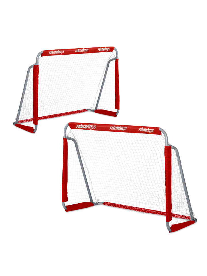 relaxdays 2 x Fußballtor in Rot - (B)150 x (H)110 x (T)75 cm günstig kaufen onesize