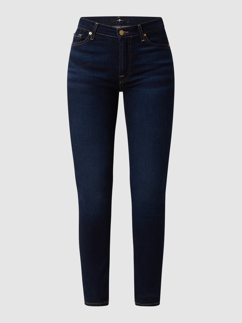 Skinny Fit Jeans aus Baumwolle in dunkelblau