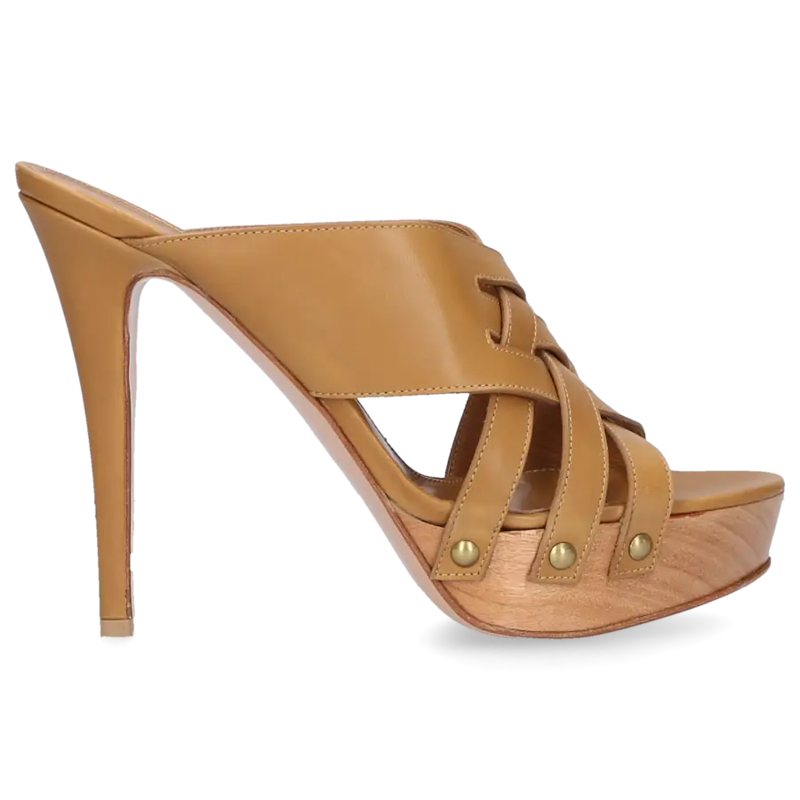 Gianvito Rossi - Pantoletten GI3958 Kalbsleder - beige