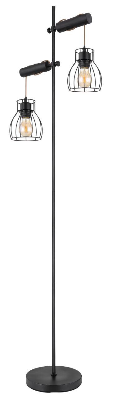 Globo Lighting - MINA - Stehleuchte Metall schwarz matt, 2x E27