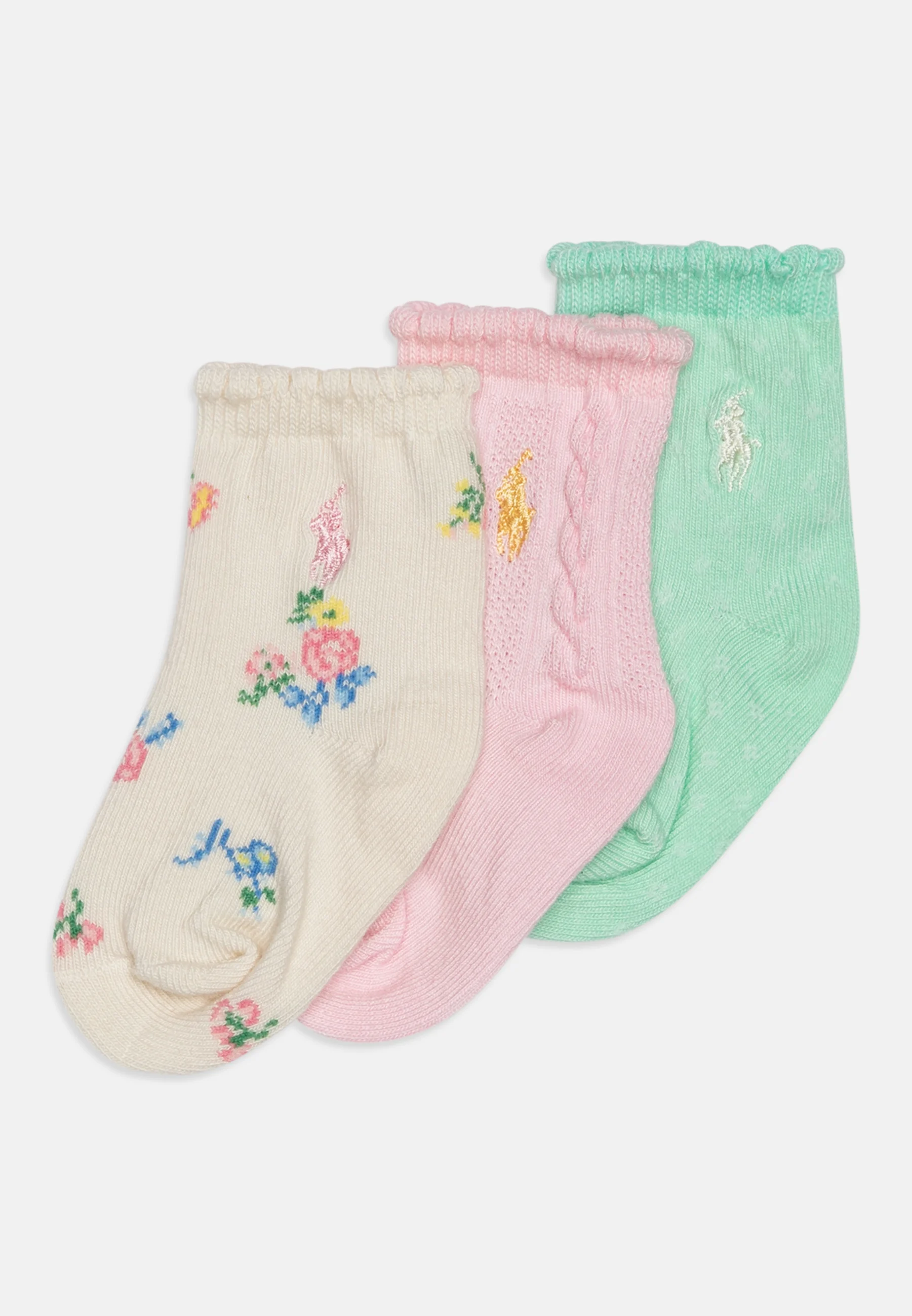 Polo Ralph Lauren Calcetines unisex para bebé, paquete de 3