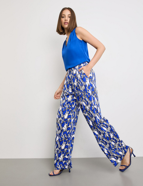 Weite Hose mit Allover-Print Palazzo