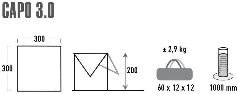 High Peak Sonnensegel Sonnensegel Capo 3.0, (mit Transporttasche)
