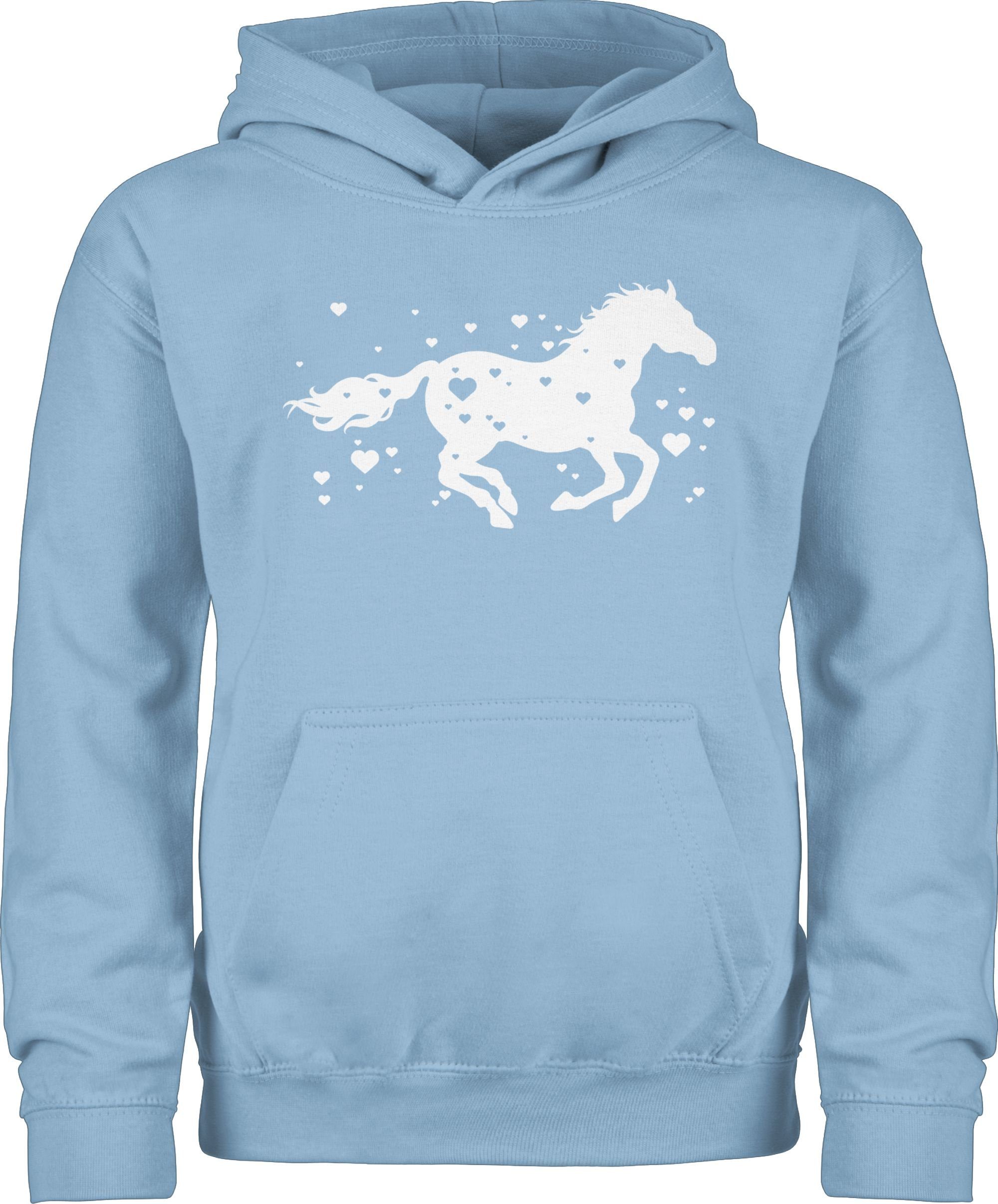 Shirtracer Hoodie Pferd mit Herzen - Pferde Horse Reiter Reiterin Pferdeliebhaber Gesche Pferd