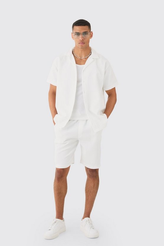 Kurzärmliges Oversize Hemd & Shorts
