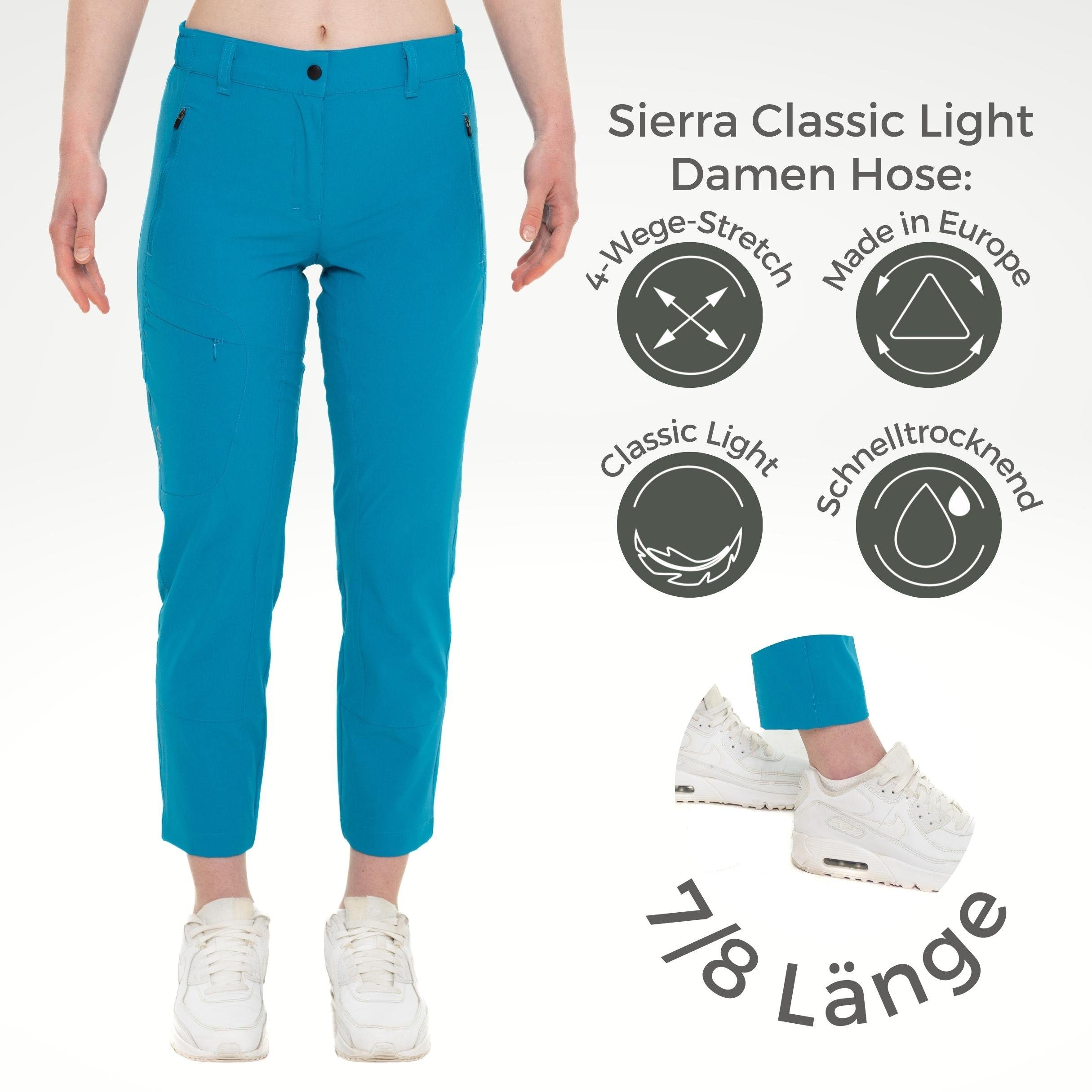 Kaymountain Trekkinghose Damen Trekking Wander Outdoor Hose 7/8 Sierra Light Laguna 36