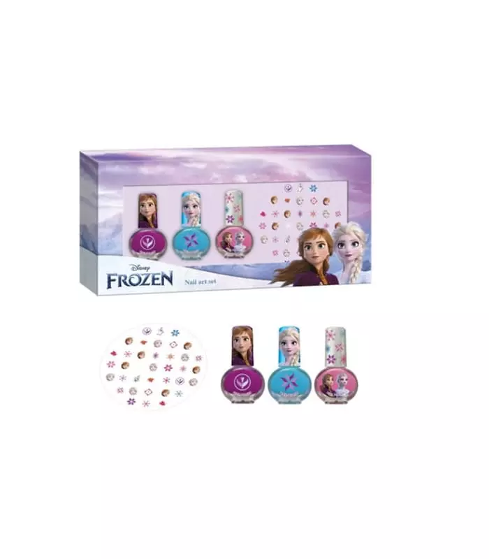 LA REINE DES NEIGES II Coffret Art des Ongles 3 vernis + Autocollants pour ongles