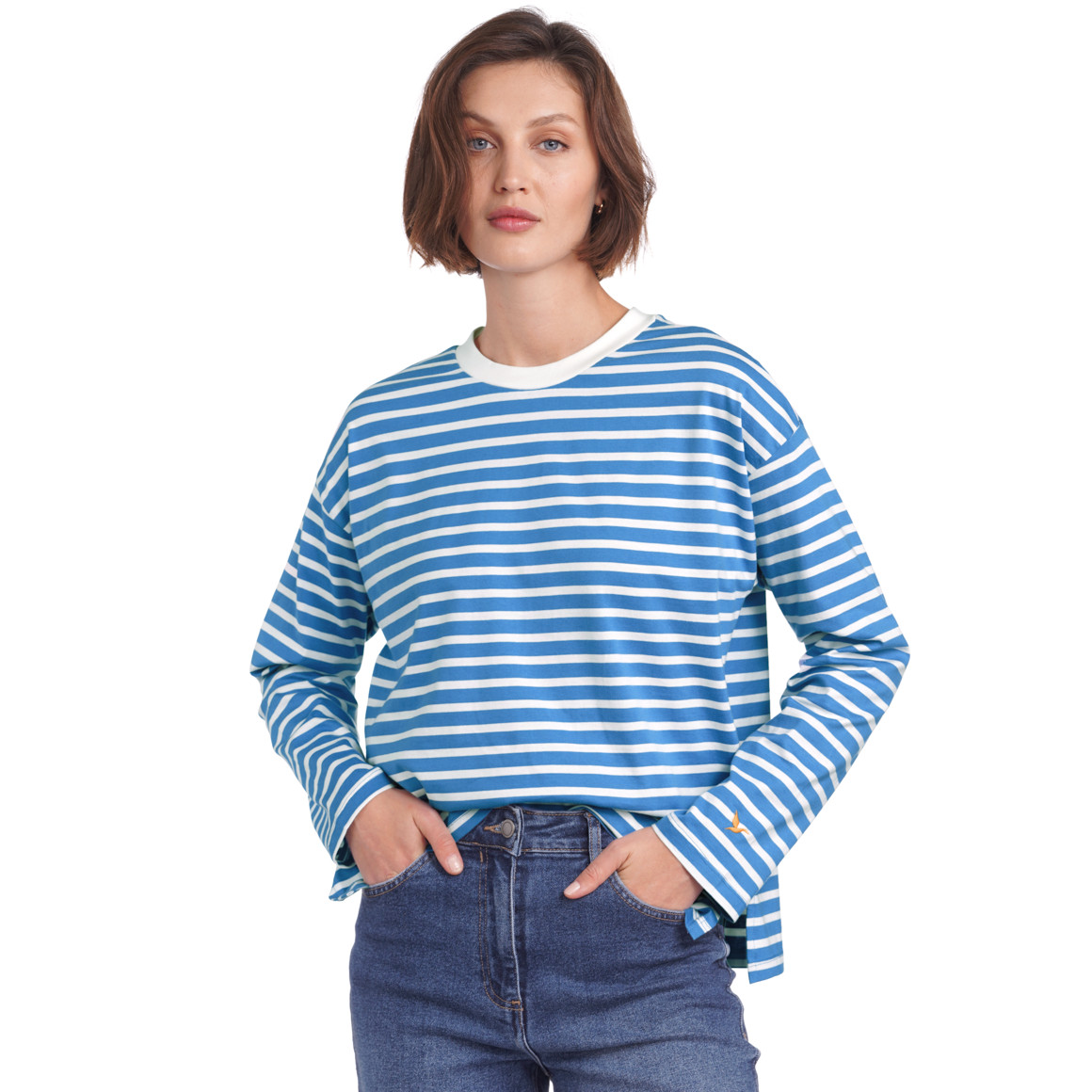 Damen Langarmshirt im Ringel-Look