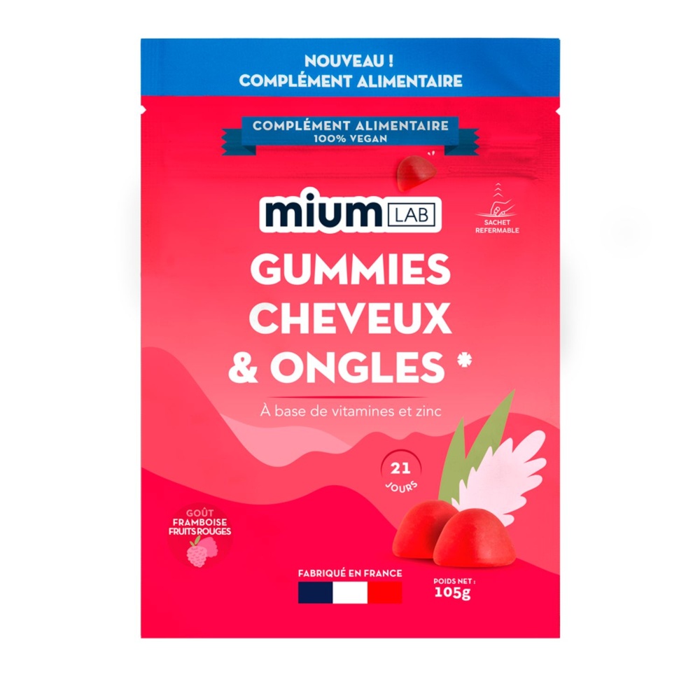Mium Lab - Ex Les Miraculeux Doypack gummies Cheveux et ongles sans sucres Compléments alimentaires