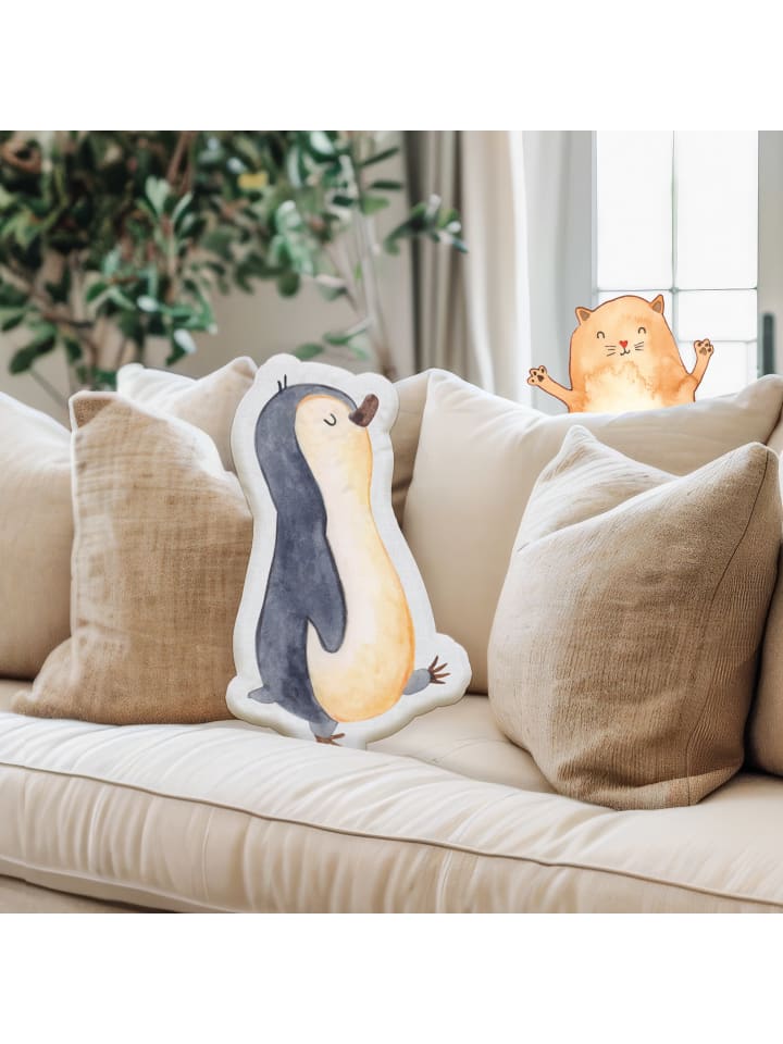 Mr. & Mrs. Panda Kissen Kuscheltier Pinguin marschieren ohne Spruch in Weiß günstig kaufen
