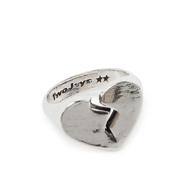 TwoJeys Broken Heart Ring Silver