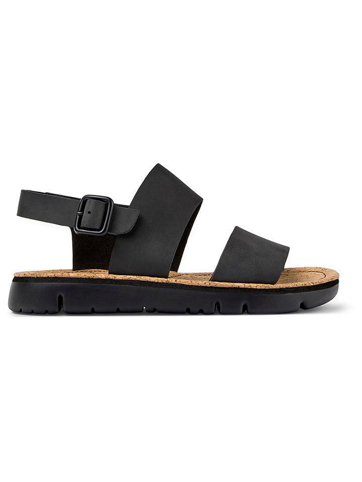 Camper Leder-Sandalen in Schwarz günstig kaufen