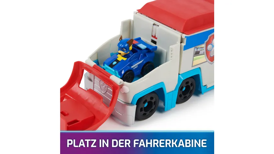Spin Master - PAW Patrol: Der Mighty Kinofilm, Pup Squad Patroller Teamfahrzeug mit Chase-Spielzeugauto