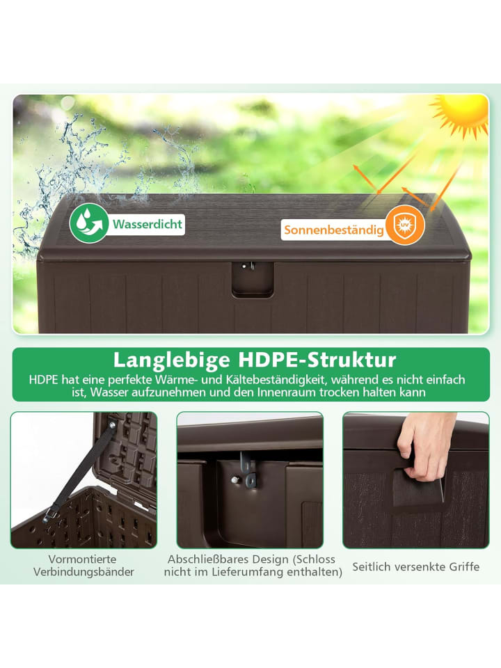 COSTWAY Gartenbox 400 L in Braun günstig kaufen onesize
