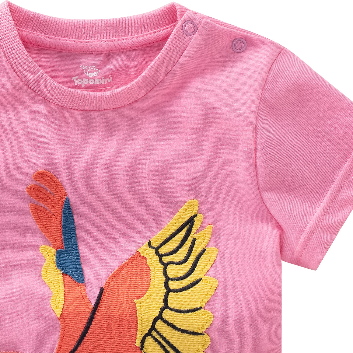 Baby T-Shirt mit Papagei-Applikation