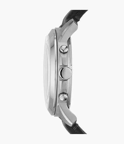Fossil Herrenuhr Grant Leder Schwarz