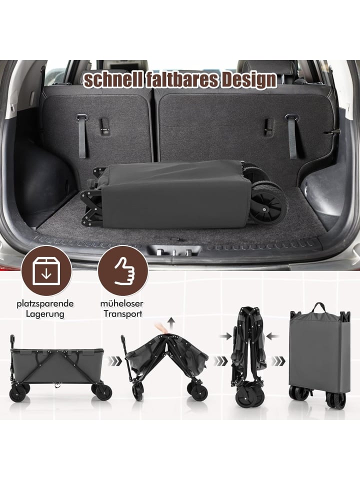 COSTWAY Bollerwagen faltbar in Grau günstig kaufen onesize