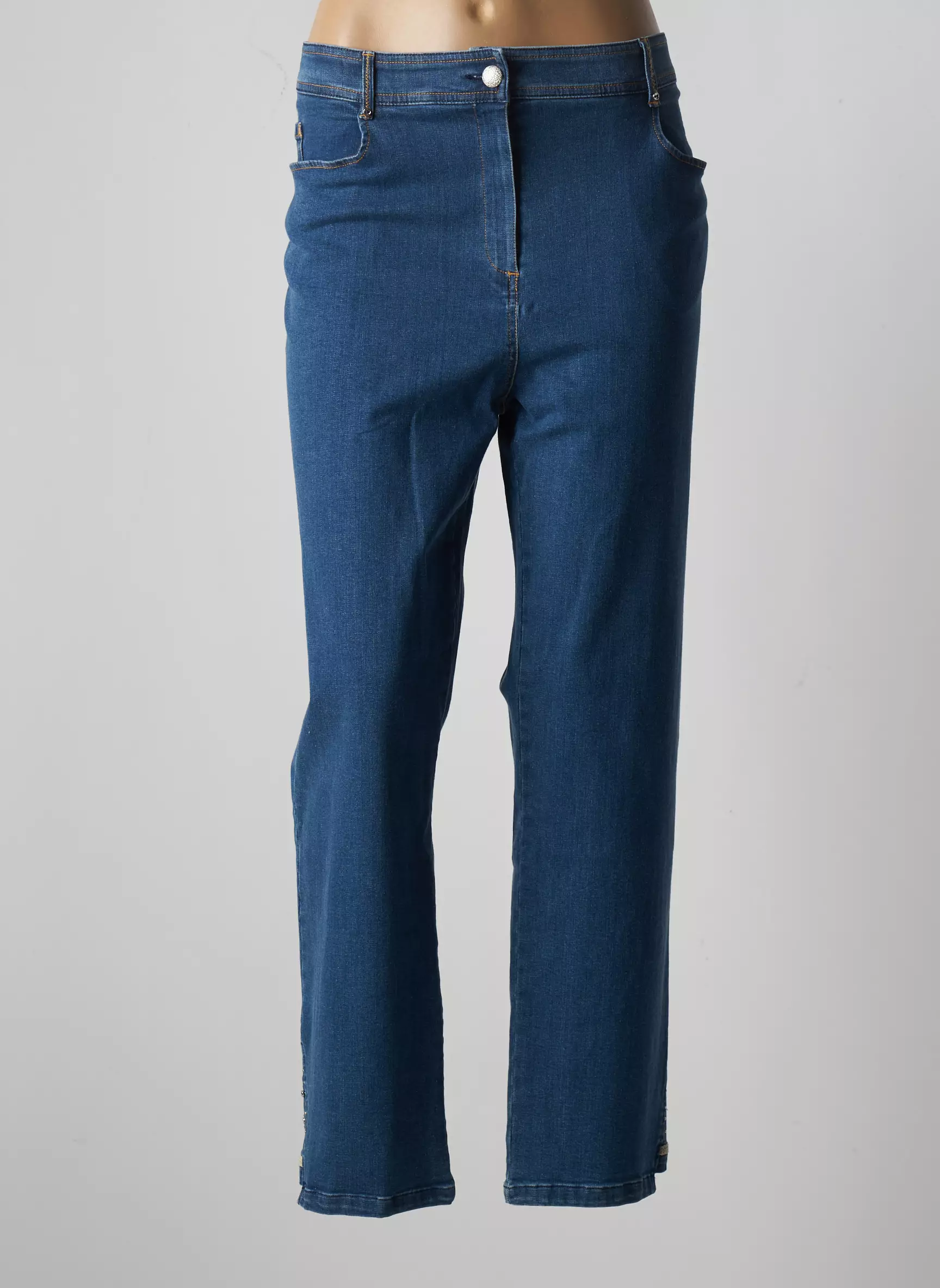 Pause Cafe Jeans Coupe Droite Femme couleur bleu