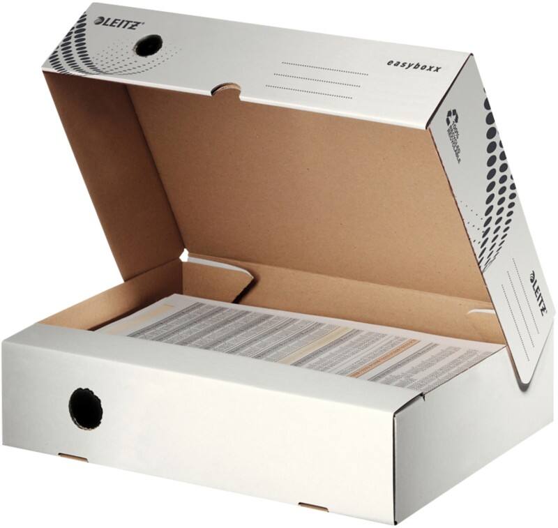 Leitz easyboxx Archiv-Klappschachteln 6134 700 Blatt A4 Weiß Karton 8 x 35 x 25 cm 25 Stück