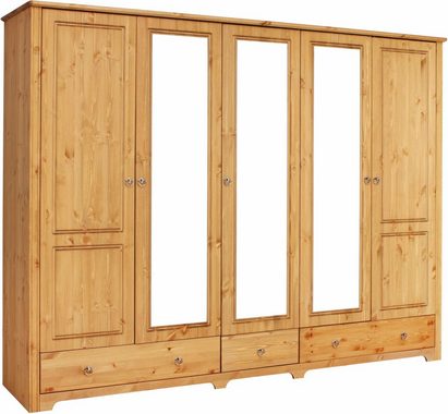 Home affaire Schlafzimmer-Set Hugo, (Set, 4-St), Bett 180 cm, 5-trg Kleiderschrank und 2 Nachttische