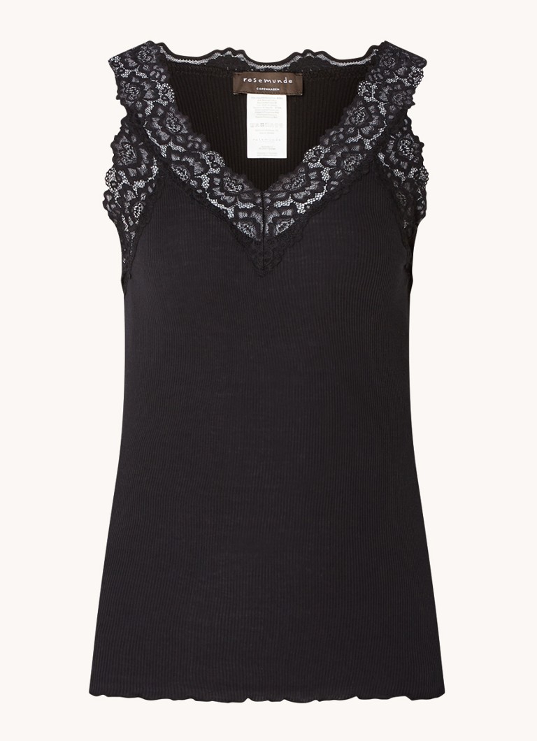 Canotta Rosemunde con pizzo e texture