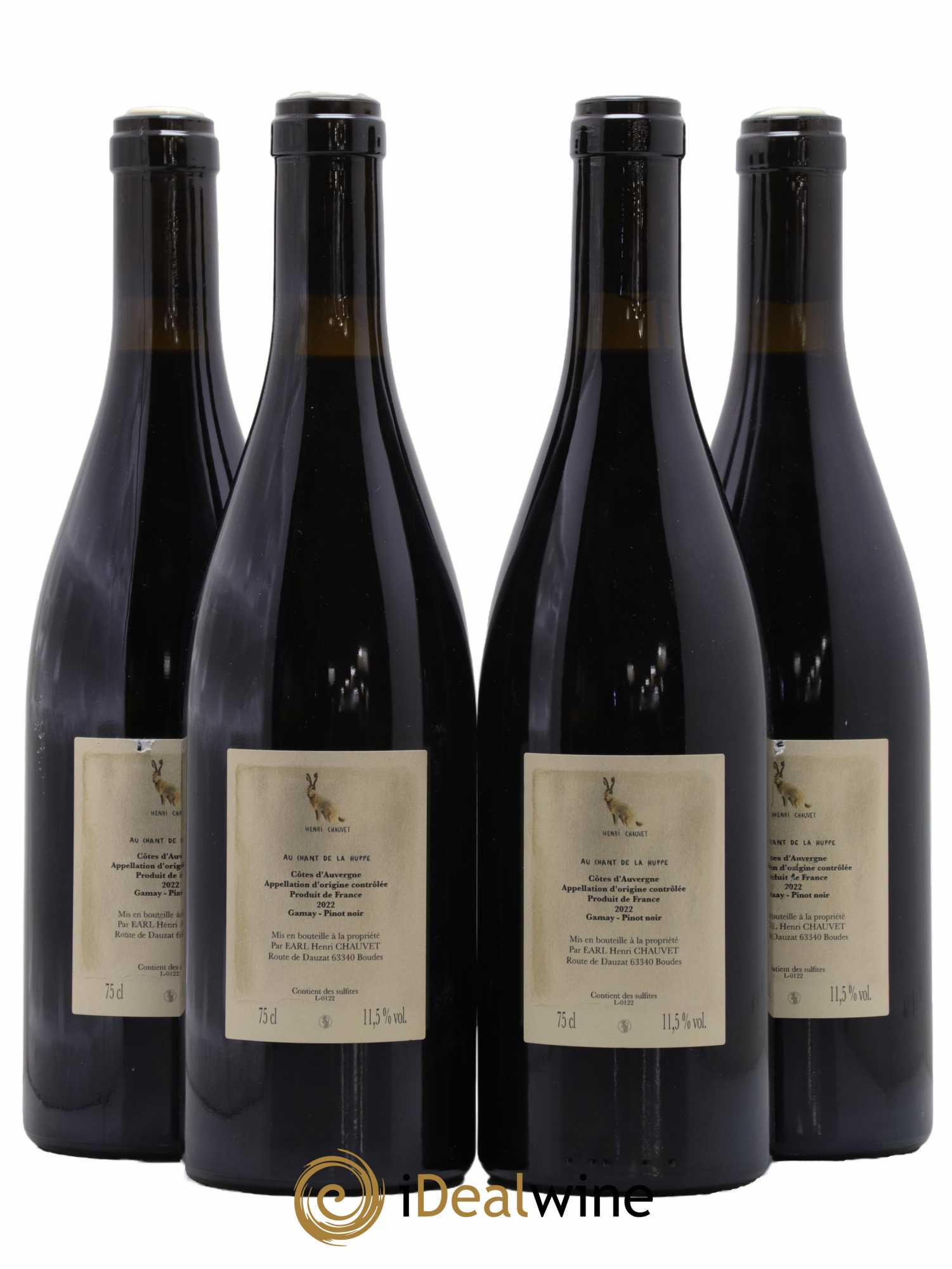 Vin de France Au Chant de la Huppe Henri Chauvet 2022 - Lot de 4 Bouteilles