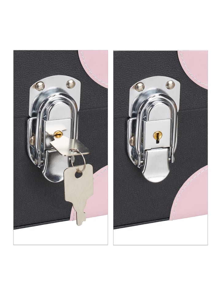 relaxdays Kosmetikkoffer in Schwarz/ Rosa günstig kaufen onesize