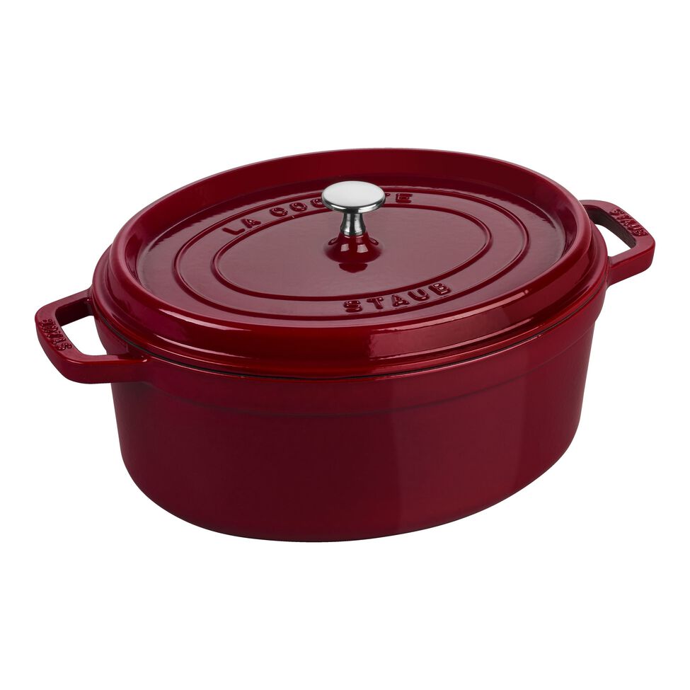 Cocotte 31 cm, oval, Bordeaux, Gusseisen