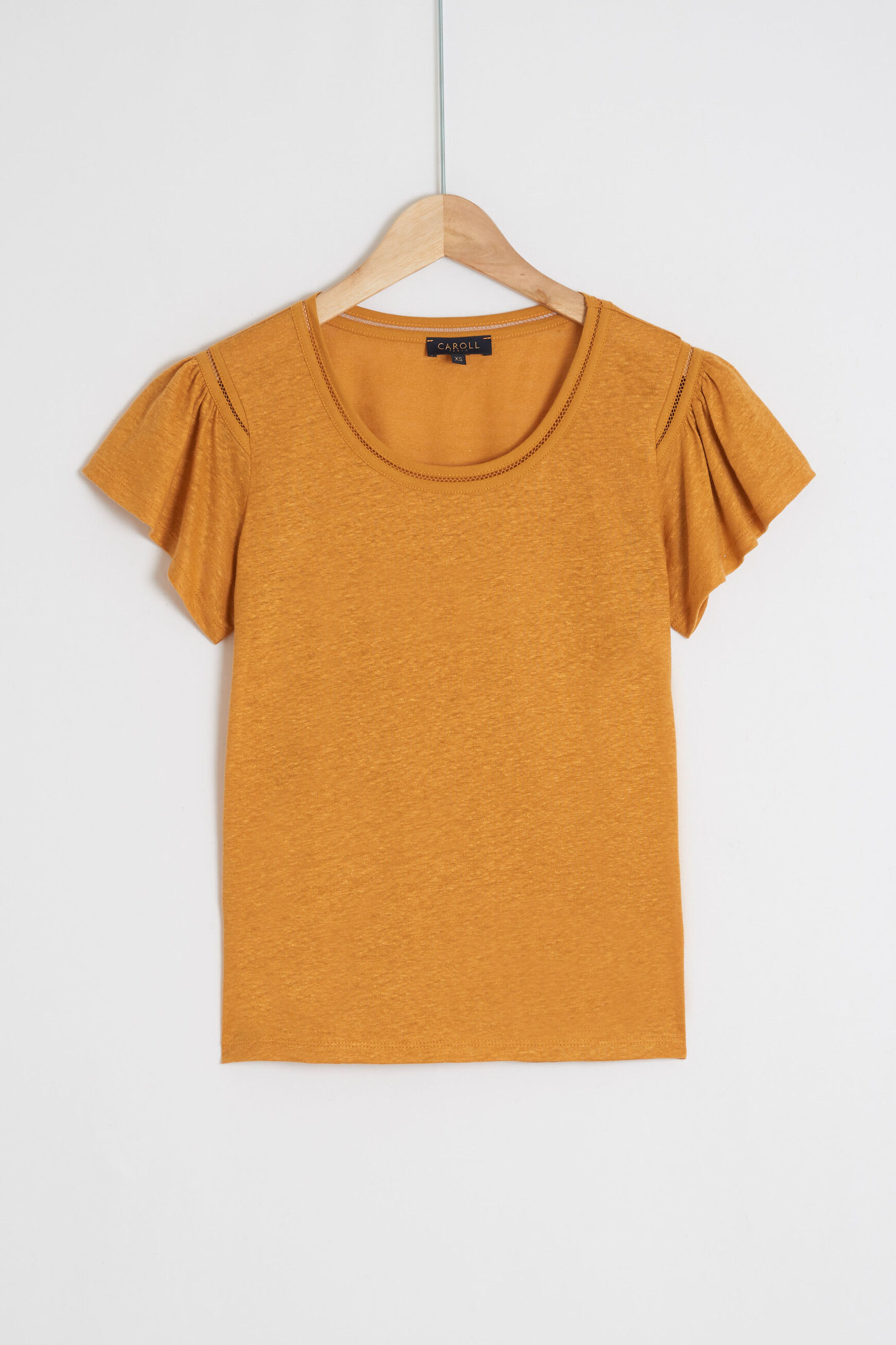t-shirt davy 100% lin jaune fonce femme