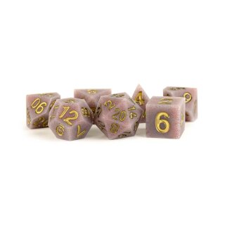 Sharp Edge Silicone Rubber Poly Dice Set Volcanic Soot 16mm (7)