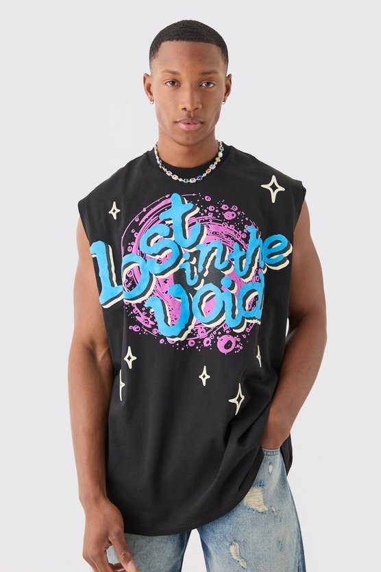 Oversize Tanktop mit Lost In The Viod Print