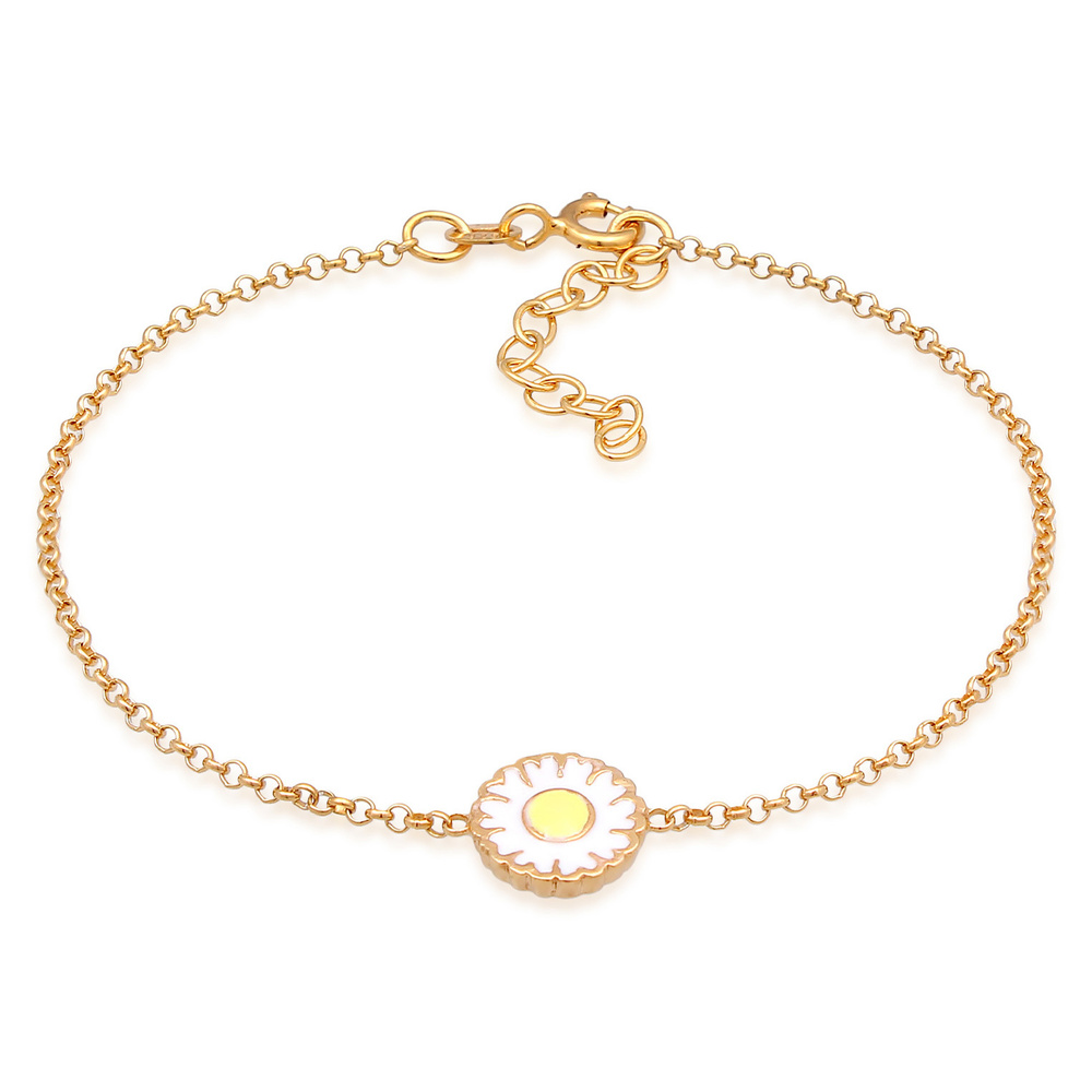 Elli Elli Bracelet Femmes Pendentif Marguerite été avec émail en argent sterling 925 p Bracelet