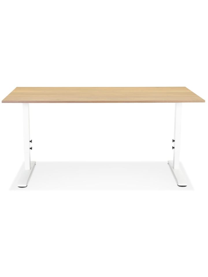 KADIMA DESIGN Schreibtisch höhenverstellbar 160x80 cm, ergonomisch stabil in Beige-Weiß günstig kaufen