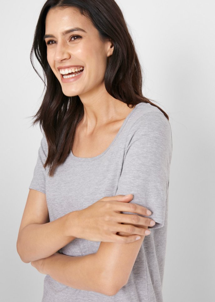 Basic Long-T-Shirt 2er-Pack, Kurzarm
