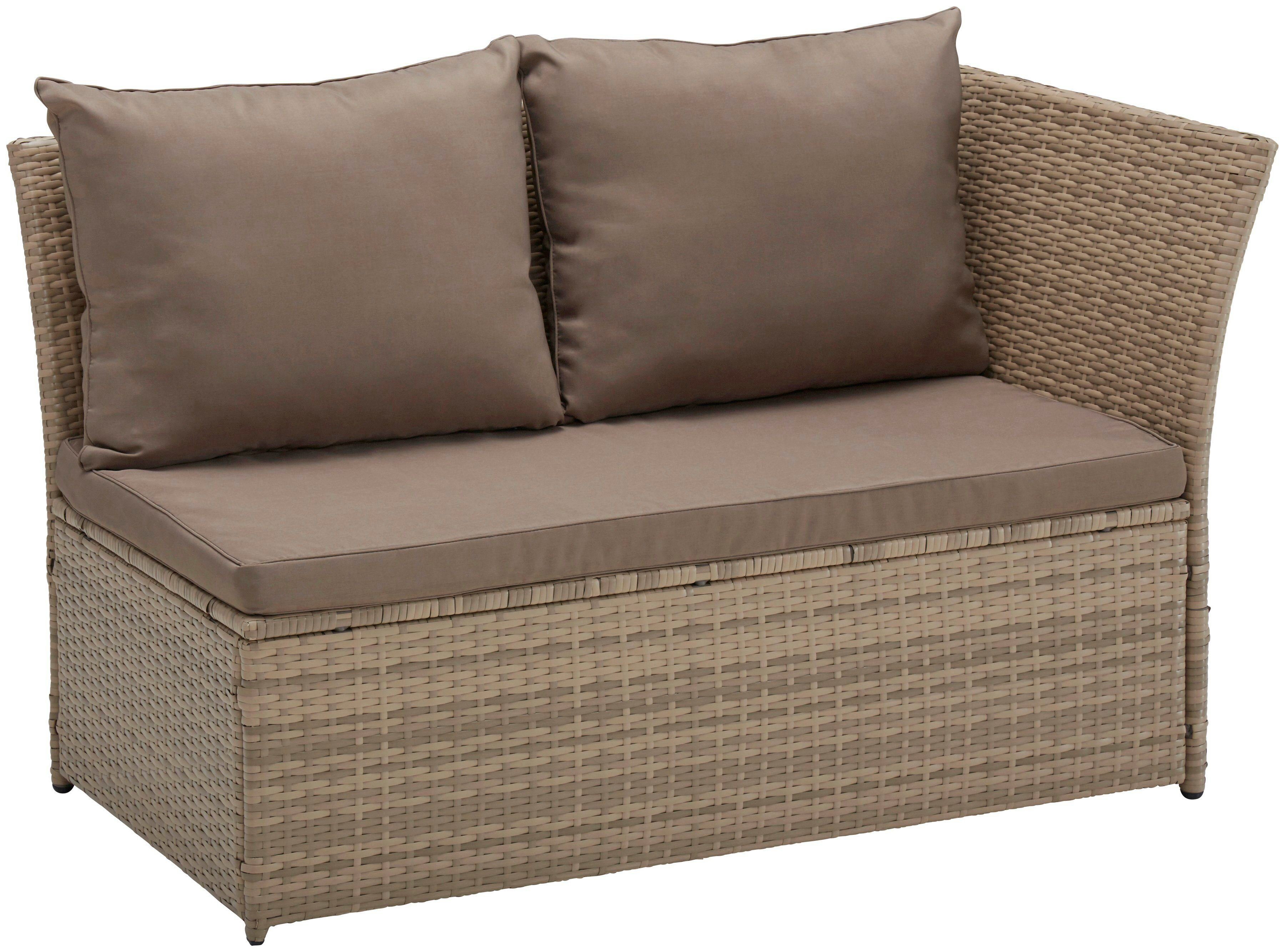 KONIFERA Gartenlounge-Set Marseille, (8-tlg), Sofa, Tisch 57x57 cm, Hocker, Polyrattan