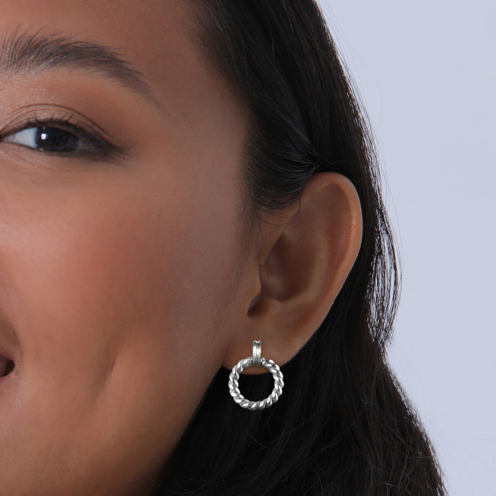 Elli Elli Boucles d'Oreilles Clous d'oreilles pour femmes ronds torsadés en argent ste Boucles d'oreilles